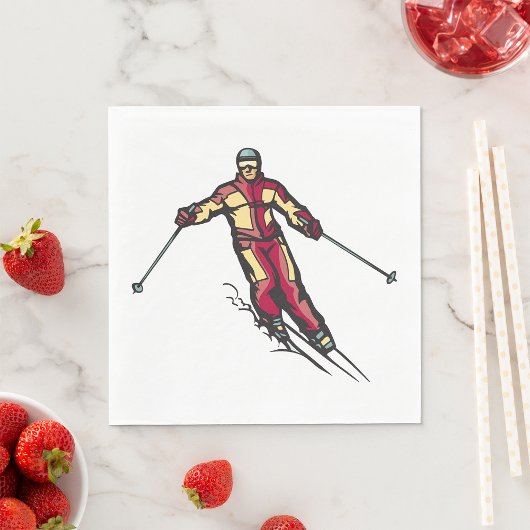 ダウンヒルスキーヤー スタンダードランチョンナプキン