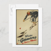 ダウンヒルスキーヤー – スポーツとプレジャープロモーション ポストカード (正面/裏面)