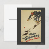 ダウンヒルスキーヤー – スポーツとプレジャープロモーション ポストカード (正面/裏面)