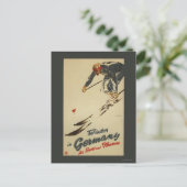 ダウンヒルスキーヤー – スポーツとプレジャープロモーション ポストカード (スタンド正面)