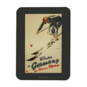 ダウンヒルスキーヤー – スポーツとプレジャープロモーション マグネット (縦)