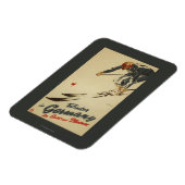 ダウンヒルスキーヤー – スポーツとプレジャープロモーション マグネット (左側)