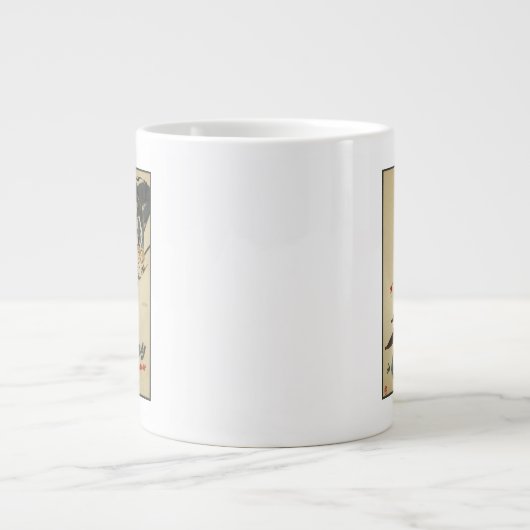 ダウンヒルスキーヤー-スポーツとプレジャープロモ ジャンボコーヒーマグカップ (正面)