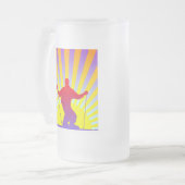 ダウンヒルスキーヤー フロストグラスビールジョッキ (正面左)