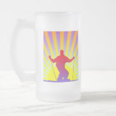 ダウンヒルスキーヤー フロストグラスビールジョッキ (左)