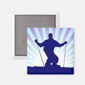 ダウンヒルスキーヤー マグネット (正面/裏面)