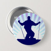 ダウンヒルスキーヤー 缶バッジ (正面&裏面)