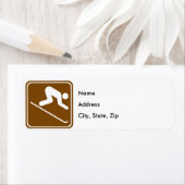 ダウンヒルスキー施設高速道路の標識 ラベル (インサイチュ)