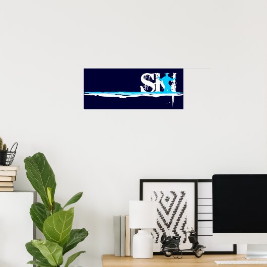 ダウンヒルスキー ポスター (ホームオフィス)