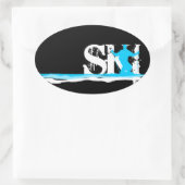 ダウンヒルスキー 楕円形シール (バッグ)