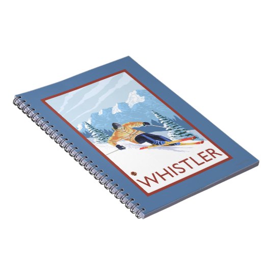 ダウンヒルスノースキーヤー – ウイスラー、BCカナダ ノートブック (右側)