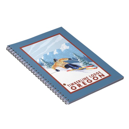 ダウンヒルスノースキーヤー – オレゴン州ティンバーラインロッジ ノートブック (右側)