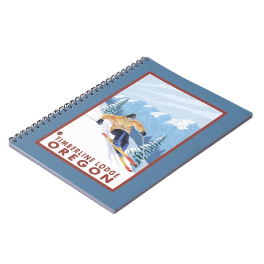 ダウンヒルスノースキーヤー – オレゴン州ティンバーラインロッジ ノートブック (左側)