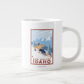 ダウンヒルスノースキーヤー-サンバレー（アイダホ州） ジャンボコーヒーマグカップ (右)