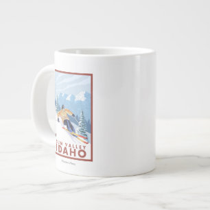 ダウンヒルスノースキーヤー-サンバレー(アイダホ州) ジャンボコーヒーマグカップ