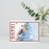 ダウンヒルスノースキーヤー – サンバレー，アイダホ ポストカード (スタンド正面)