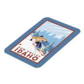 ダウンヒルスノースキーヤー – サンバレー，アイダホ マグネット (左側)