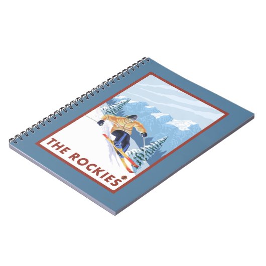 ダウンヒルスノースキーヤー – ザロッキー ノートブック (左側)