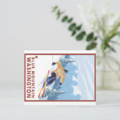 ダウンヒルスノースキーヤー – ブルーマウンテン、ワシントン ポストカード (スタンド正面)