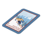 ダウンヒルスノースキーヤー – ホワイトパス,ワシントン マグネット (左側)