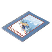 ダウンヒルスノースキーヤー – モンタナ ノートブック (左側)