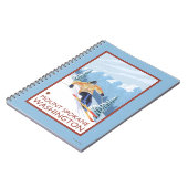 ダウンヒルスノースキーヤー – 山スポケーン， ノートブック (左側)