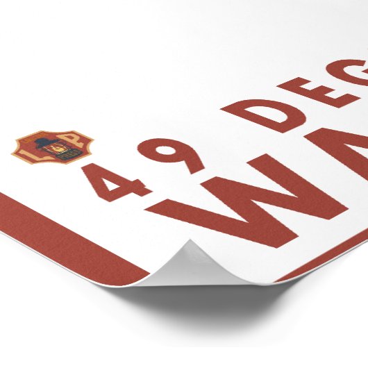 ダウンヒルスノースキーヤー – 49度北、WA ポスター (角)