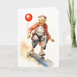 ダウンヒルダウンではなく、丘のおばあちゃん誕生日 カード