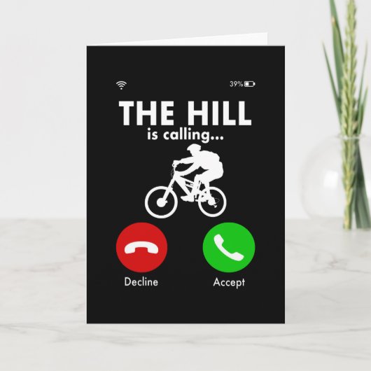 ダウンヒルマウンテンバイクもしくは自転車に乗る人ことわざおもしろいギフト カード (正面)