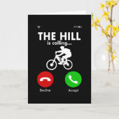 ダウンヒルマウンテンバイクもしくは自転車に乗る人ことわざおもしろいギフト カード (黄色い花)