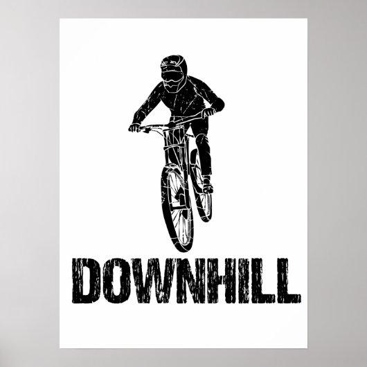 ダウンヒルマウンテンバイクもしくは自転車に乗る人 ポスター (正面)