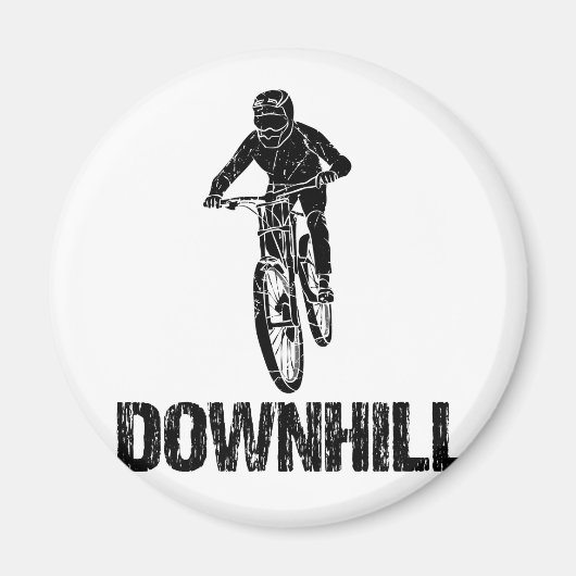 ダウンヒルマウンテンバイクもしくは自転車に乗る人 マグネット (正面)