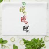 ダウンヒルマウンテンバイクジャンプ キッチンタオル (折り畳み)