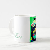 ダウンヒルマウンテンバイクバイクアート コーヒーマグカップ (正面左)