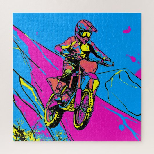 ダウンヒルマウン走ト – モトクロスライダー ジグソーパズル (縦)