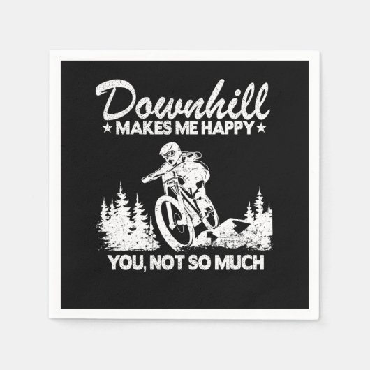 ダウンヒルメイクマイハッピーマウンテンサイクリングMTBギフトQ スタンダードカクテルナプキン (正面)