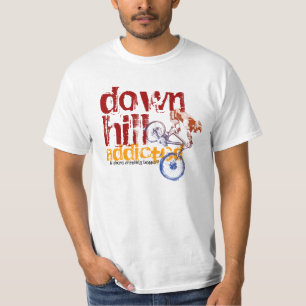 ダウンヒル中毒マウンテカッコいいンサイクリングデザイン Tシャツ