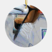 ダウンヒル走 – スタントスクーターのライダー セラミックオーナメント (正面)