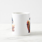 ダウンヒル グラフィックとテキスト コーヒーマグカップ (中央)