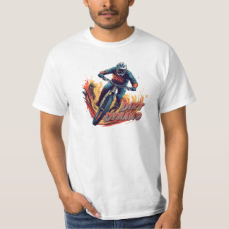 ダウンヒル グラフィックとテキスト Tシャツ