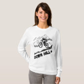 ダウンヒル マウンテンバイクのレトロな自転車愛好家 Tシャツ (正面フル)