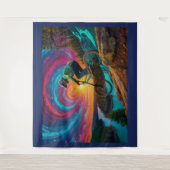 ダウンヒルBMXライドバイアフォレストレイク タペストリー (正面)