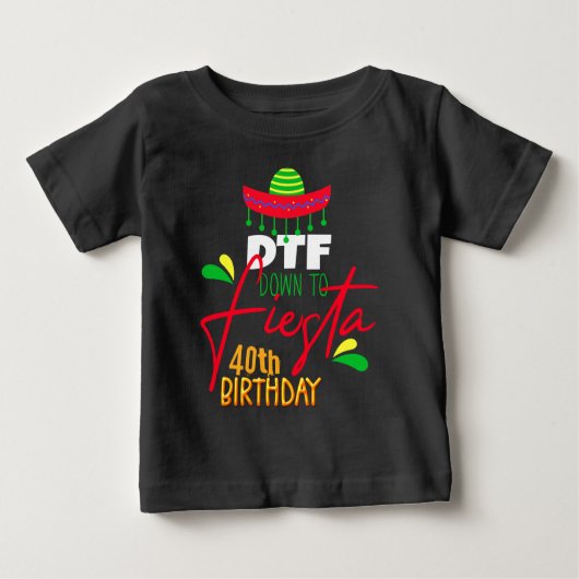 ダウンフィエスタチンコデマヨ誕生日カスタムTシーズ ベビーTシャツ (正面)