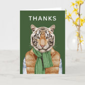 ダウンベストタイガー | テキストの追加 カード (黄色い花)