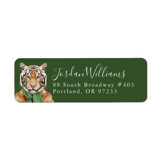 ダウンベストタイガー |名前の追加 ラベル (正面)