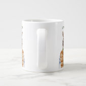 ダウンベストトラ|名前の追加 ジャンボコーヒーマグカップ (裏面)