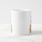 ダウンベストトラ|名前の追加 ジャンボコーヒーマグカップ (正面)