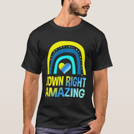 ダウンライトアメージングダウン症候群認識度 Tシャツ (正面)
