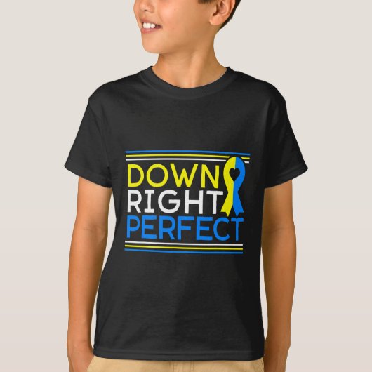 ダウンライトパーフェクトダウン症候群認識度サポート Tシャツ (正面)
