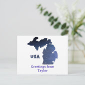 ダウンリバーミシガンカスタムシティリバー ポストカード (スタンド正面)